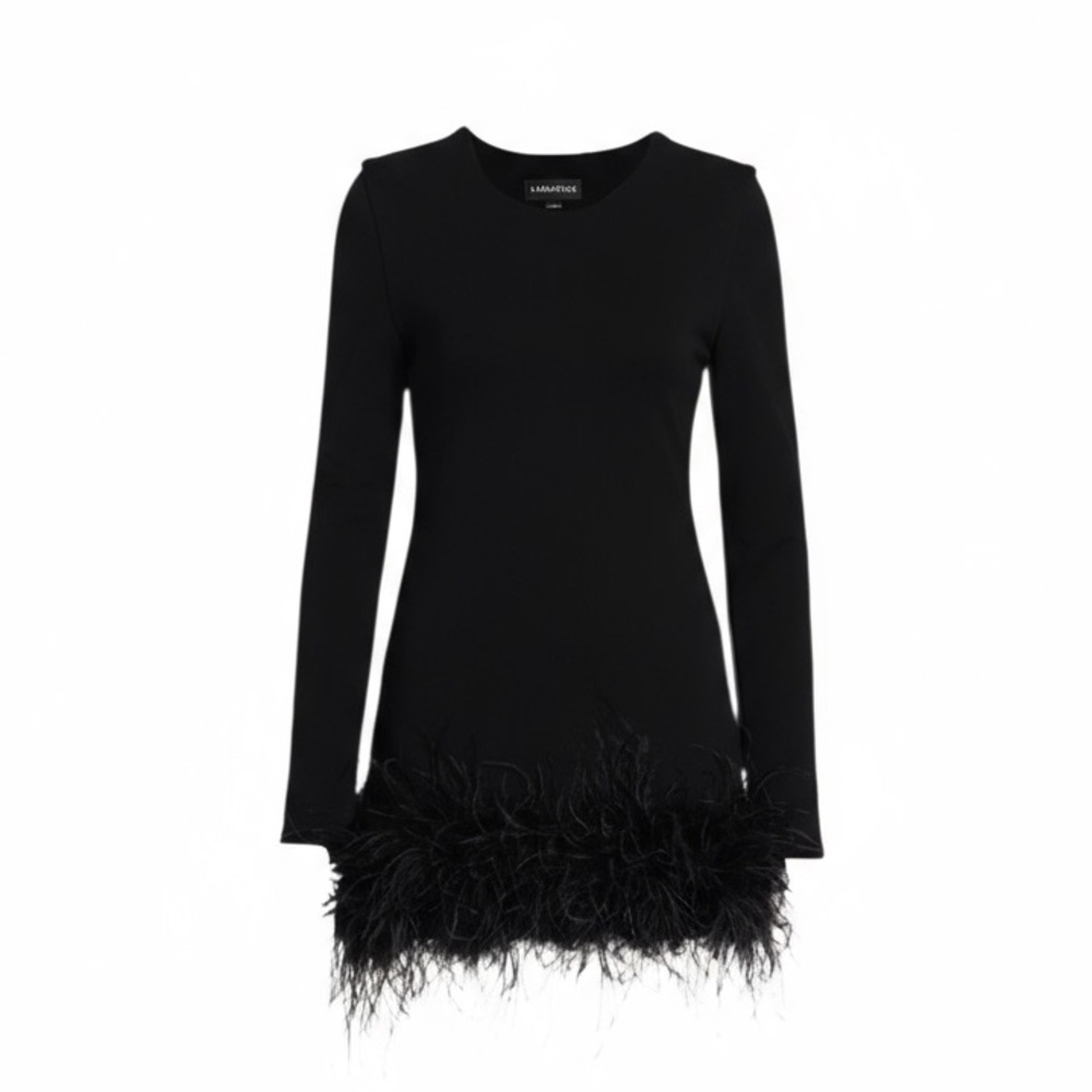 LAMARQUE
Bahira Feather Hem Dress Black​
